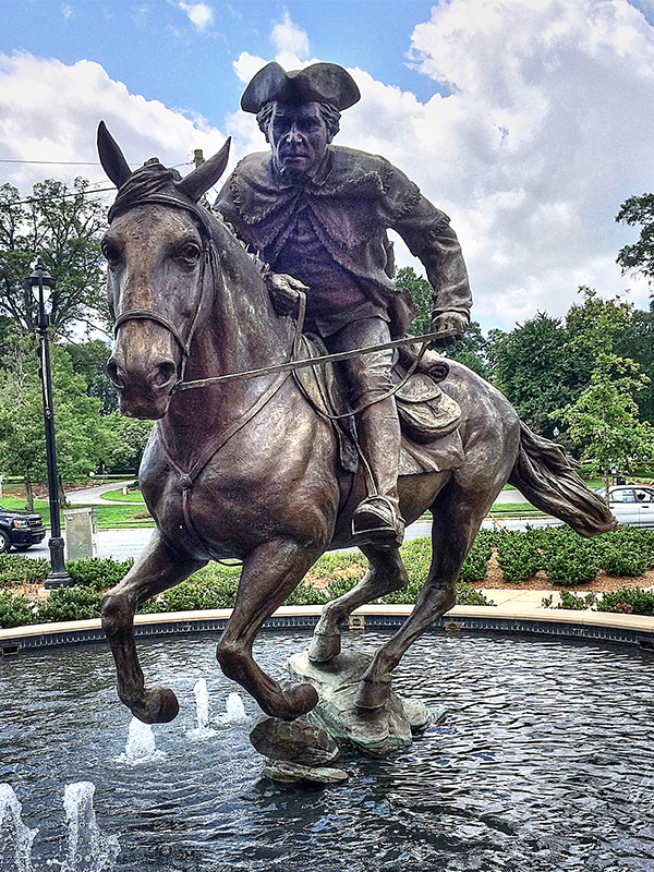 Spirit of Mecklenburg Captain Jack sculpture by Chas Fagan in the Charlotte History Trail