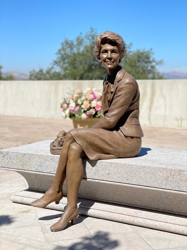 Nancy Reagan sculpture by Chas Fagan located at Reagan Museum in Simi Valley California