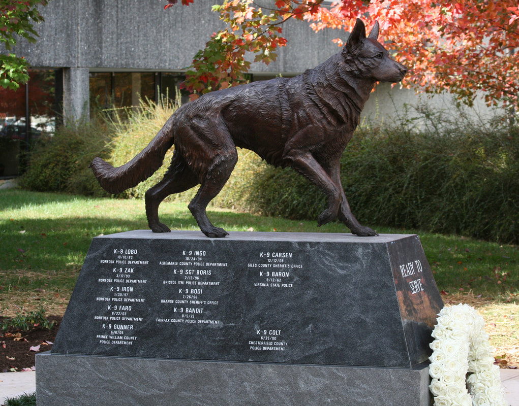 Ready to Serve K9 memorial by Larry Bechtel at Virginia Tech