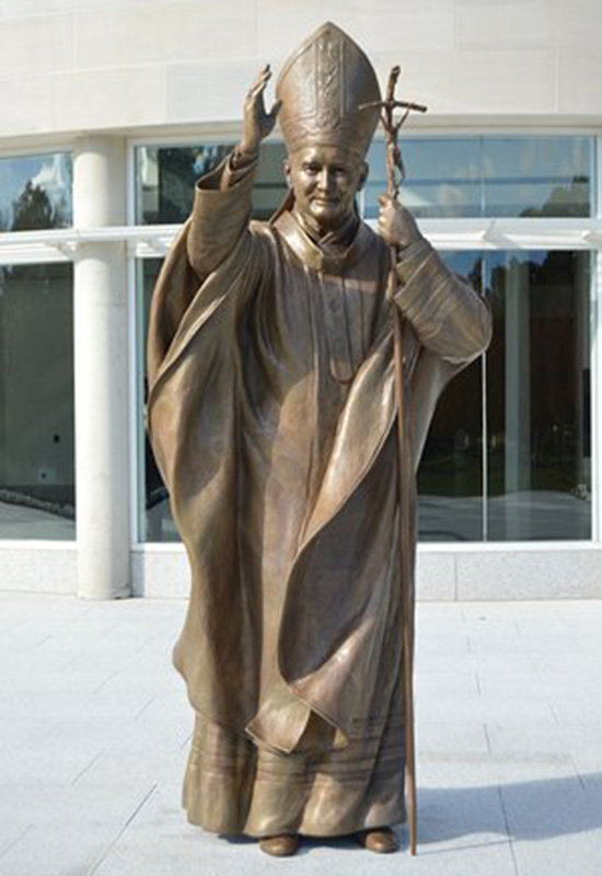 Pope John Paul II sculpture by Chas Fagan at the John Paul II shrine in Washington DC
