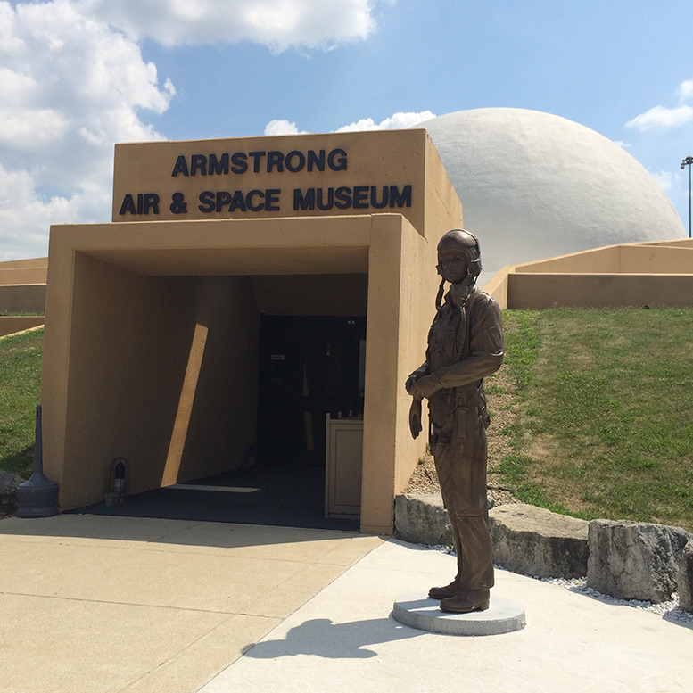 Test Pilot Neil Armstrong sculpture by Chas Fagan at Armstrong Air & Space Museum in Wapakoneta, OH