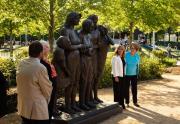 Holocaust Monument "She Wouldn't Take Off Her Boots" at LeBauer Park Greensboro NC by Victoria Milstein