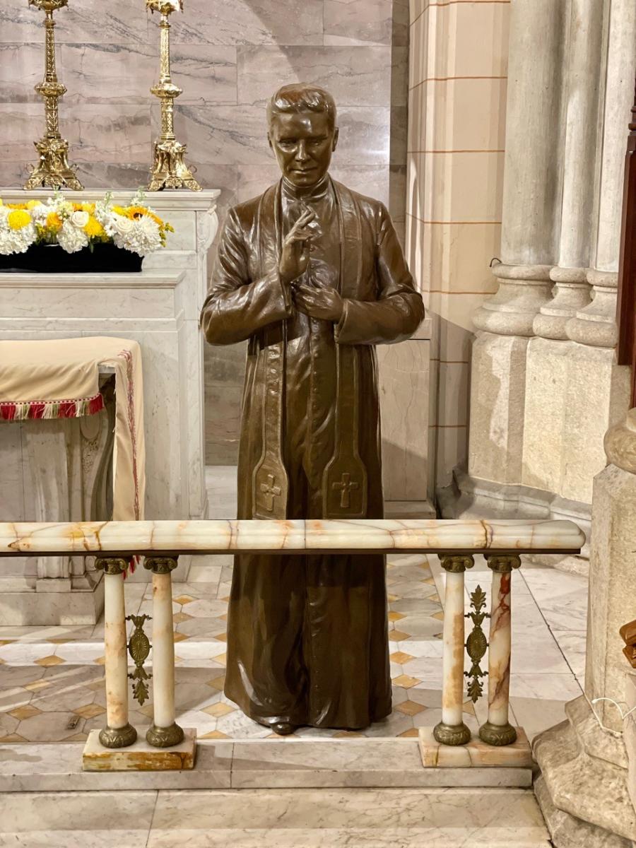 Father Michael McGivney sculpture by Chas Fagan at St. Patrick's Cathedral in Manhattan, NY